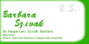 barbara szivak business card