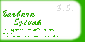 barbara szivak business card